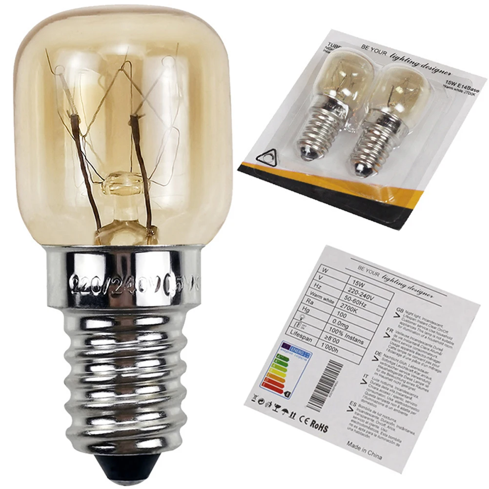 2Pcs Light Bulbs Replacement E14 LED Microwave Oven Bulb Range Hood Bulb  Appliance Bulb