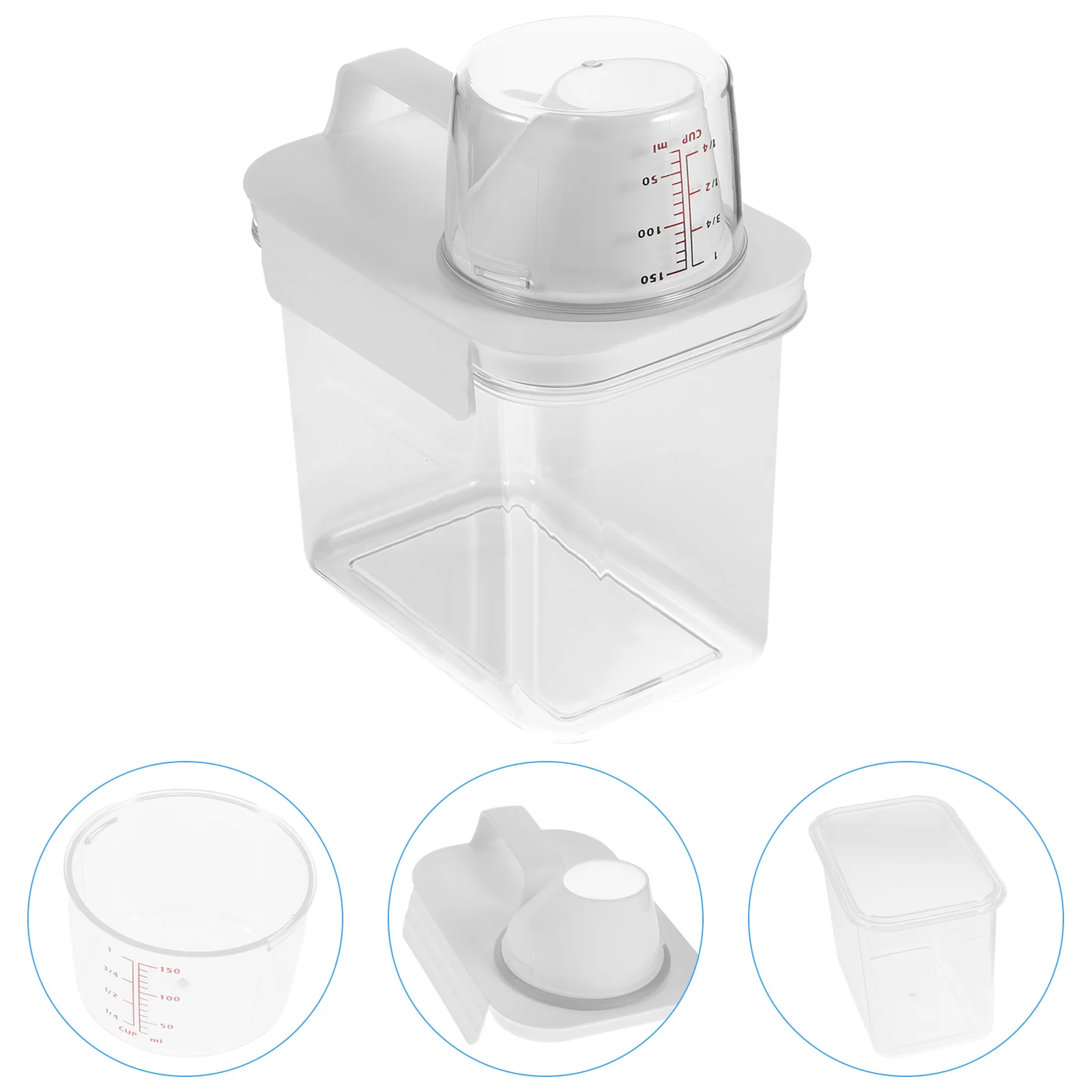 

Laundry Detergent Jug Box 1.1L Plastic Laundry Detergent Washing Powder Bottle Lotion Dispenser Clear Canister Sub Bucket Bottle