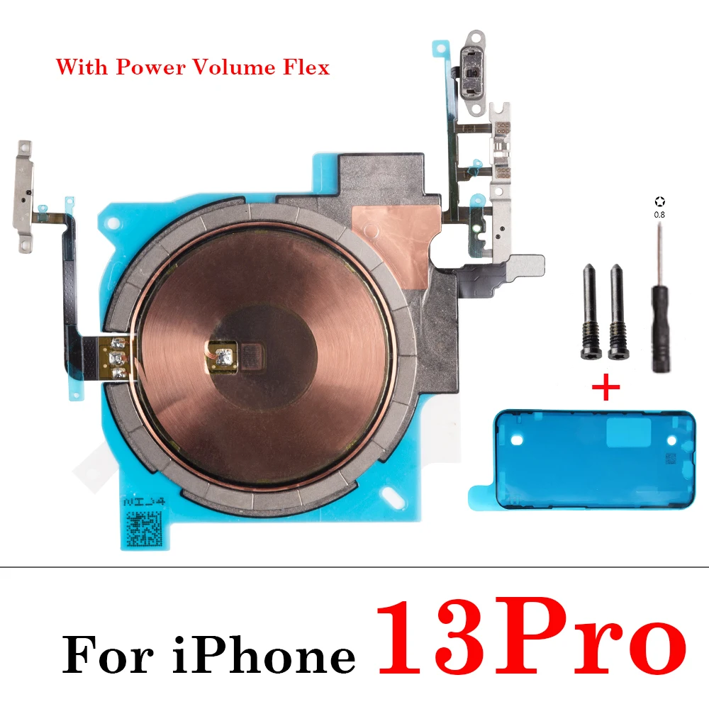 Wireless Charging Coil with NFC and Integrated Power Volume Flex Cable