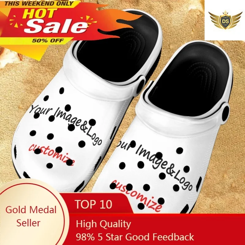 

Personalization Women's Sandals Summer Comfortable Adult Slides Slipper Breathable Wading Hole Shoes Zapatos Mujer