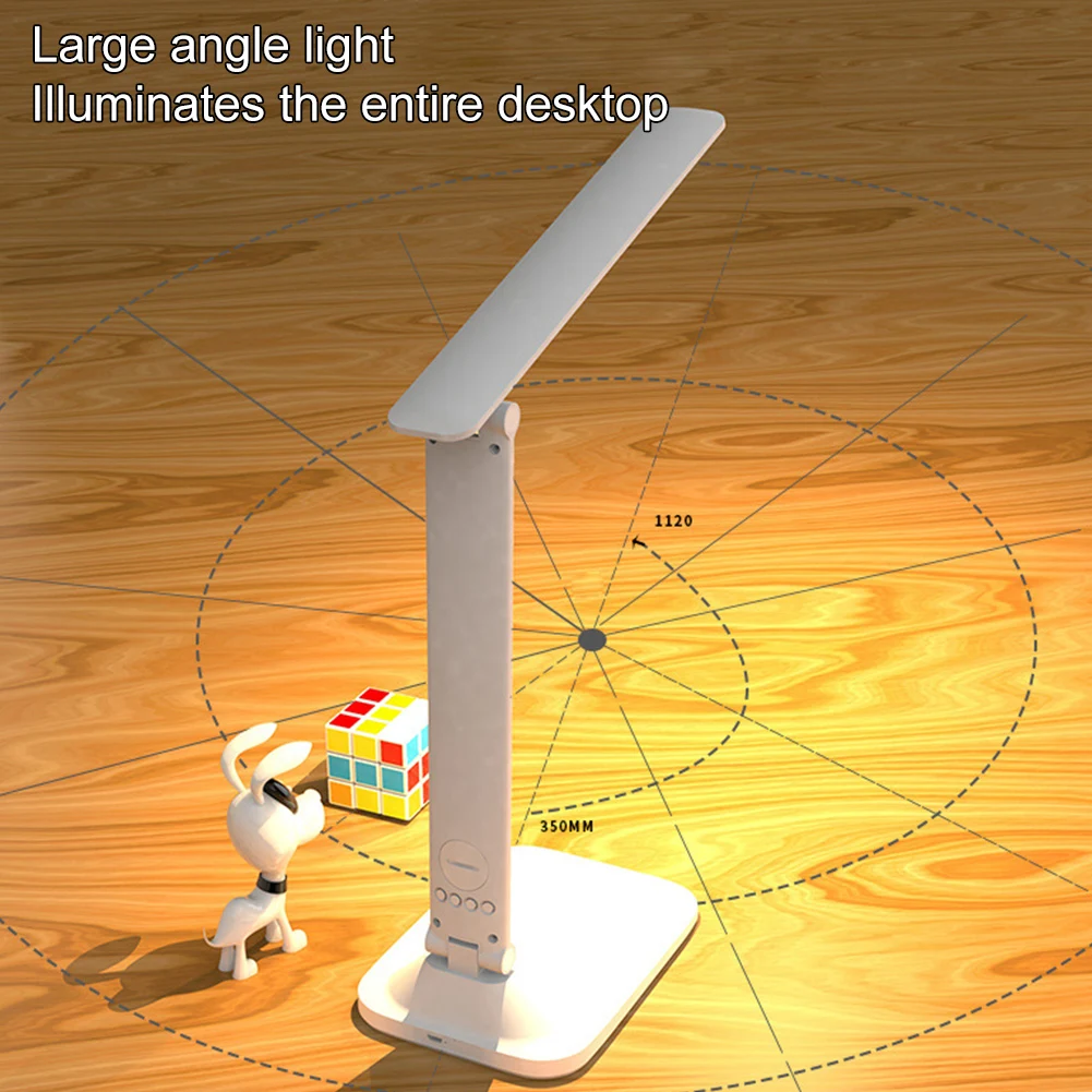 LED Desk Lamp 3 Color Dimmable Office Table Lamp with Clock Date Temperature Reading Light for Student Dormitory Bedroom Reading 5