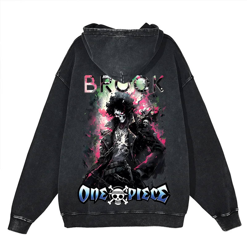 

Цельный аниме модные панк Брук Графический Принт толстовки y2k Harajuku мужские женские пуловеры Топы Зимняя хлопковая Толстовка Оверсайз