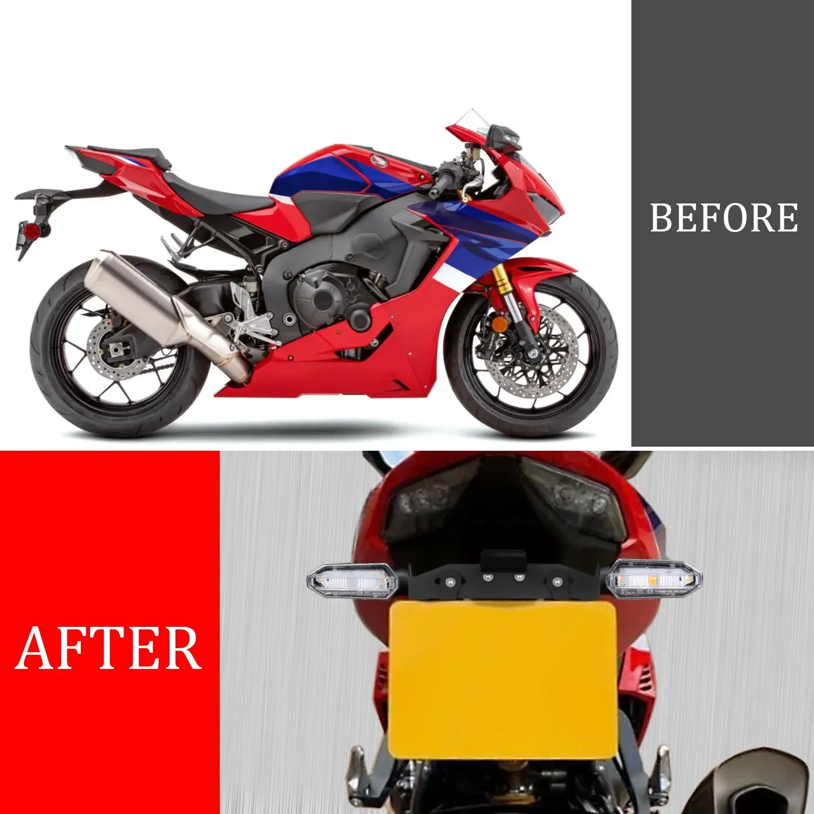 혼다 CBR1000RR 2017-2025 CBR1000RR-R /SP 2020+용 레지스트레이션 플레이트 홀더 LED 펜더 제거기 테일 타이디 턴 시그널