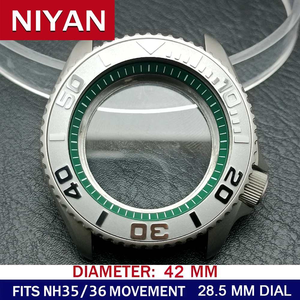 Premium Silvery Steel Watch Case with Sapphire Glass Bezel – 42mm