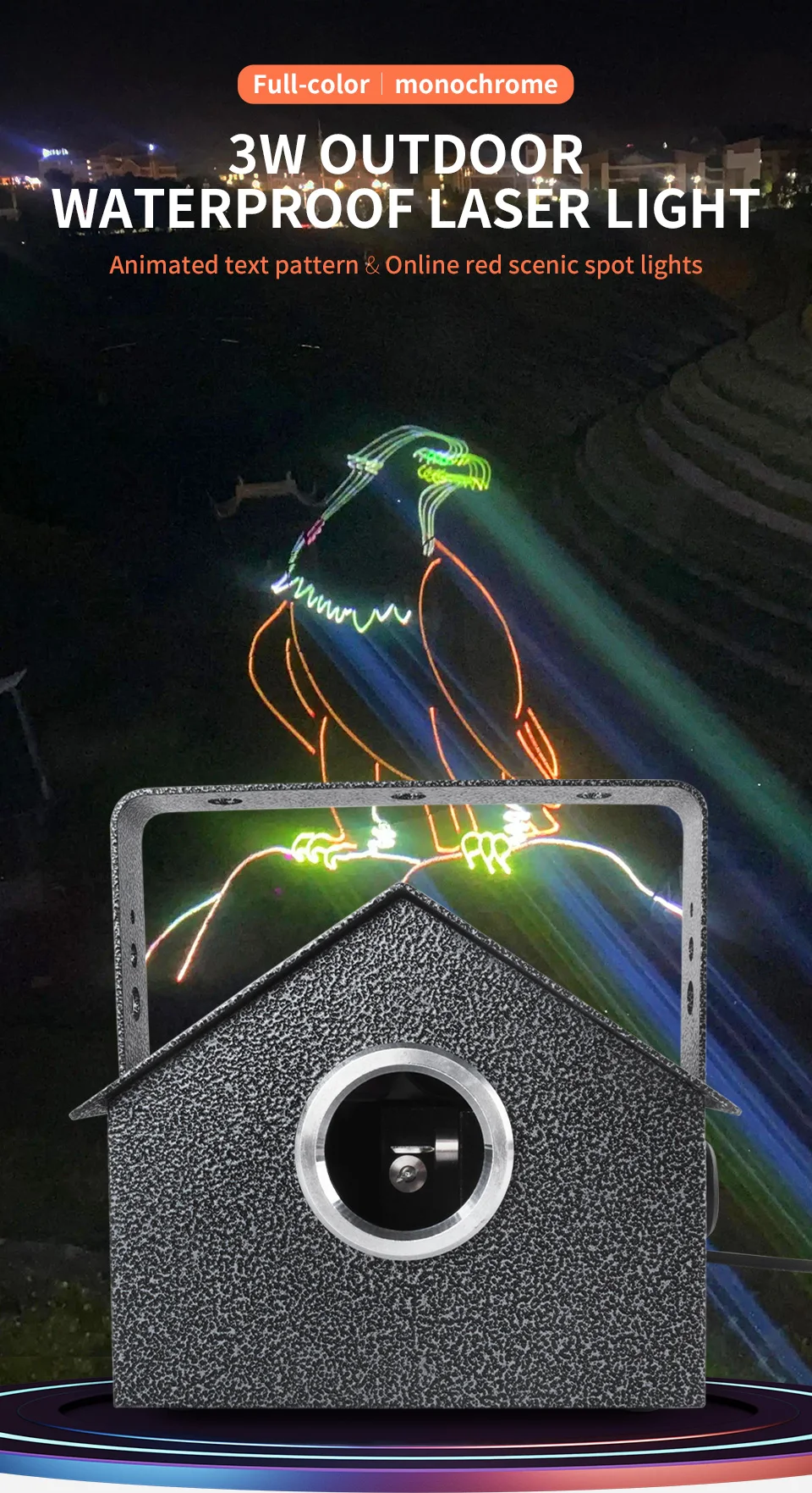 IP65 3W 3D Scanner RGB Laser Light Animation Beam Laser Effect DJ Stage Laser Li