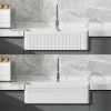 MEJE  Farmhouse Kitchen Sink,,Reversible Single/Double Bowl - White 2