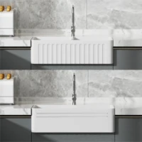 MEJE  Farmhouse Kitchen Sink,,Reversible Single/Double Bowl - White 2