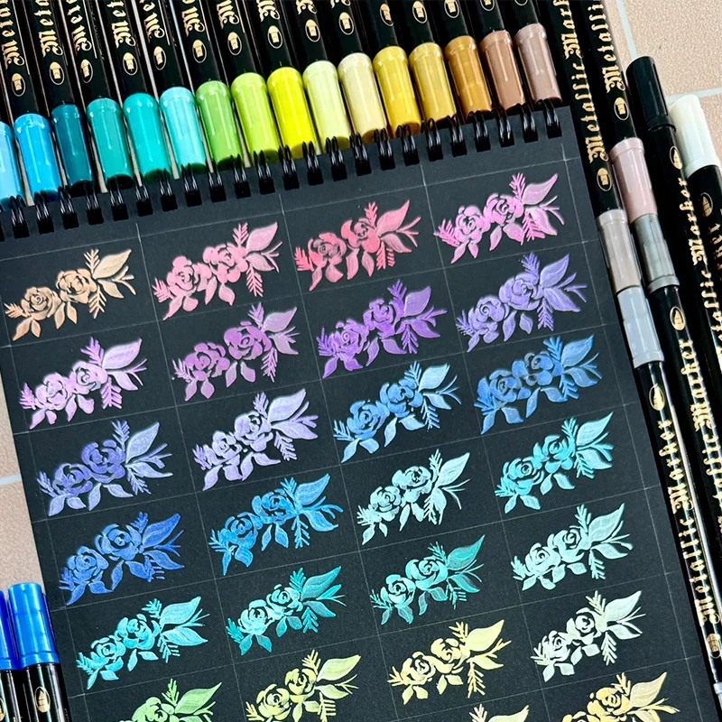 Guangna Brush Metallic Marker Pens Permanent Art Marker For