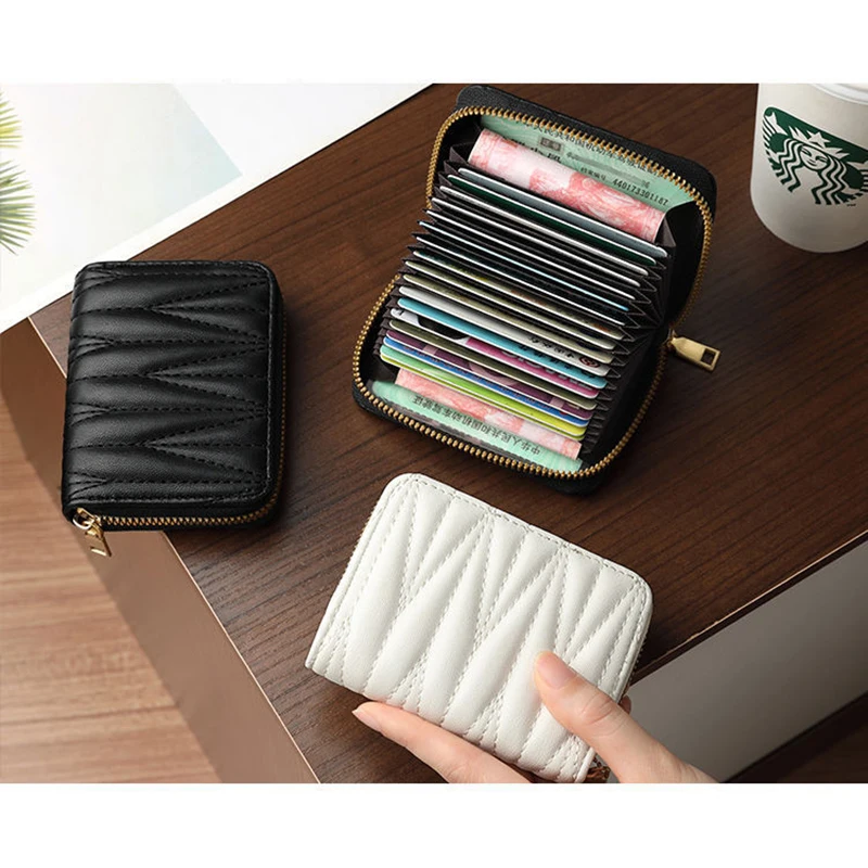 Exquisite New Multi-card Slot Compact Anti-degaussing High-value Coin ID Bag for Women Holder Woman Cards Wallets Wallet Pu