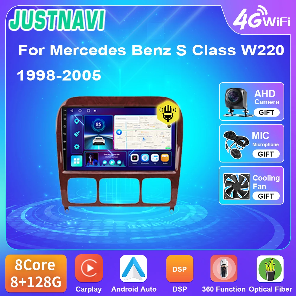 

Автомагнитола JUSTNAVI для Mercedes Benz S Class W220, S280, S320, S350, S400, S500, S600, AMG 1998-2005, Авторадио, мультимедийное видео, 2Din