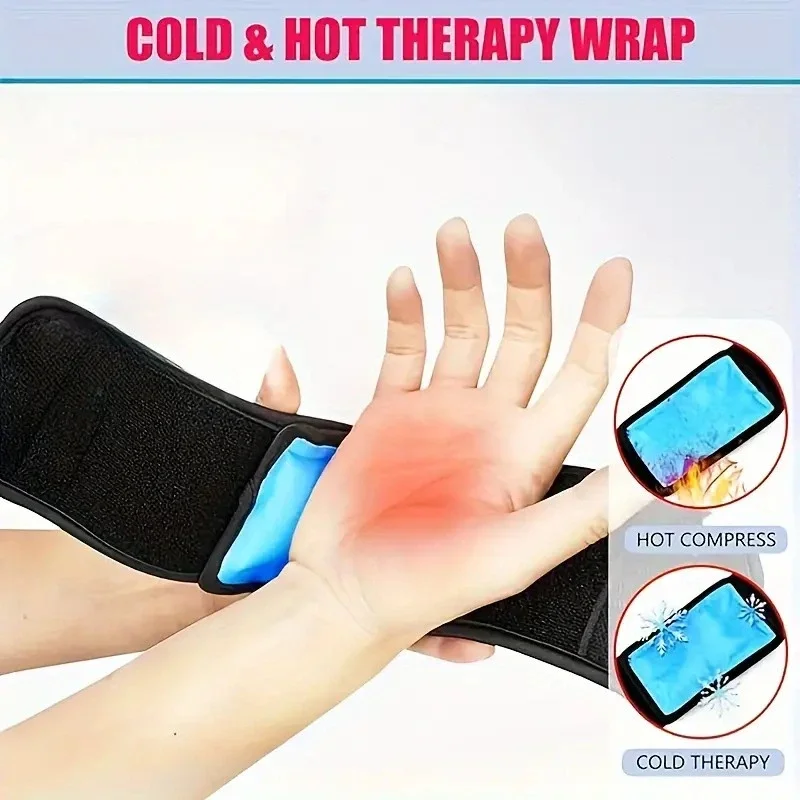 1pc small reusable gel ice pack. For injury and pain relief, hands, arches, wrists, elbows, adjustable and flexible