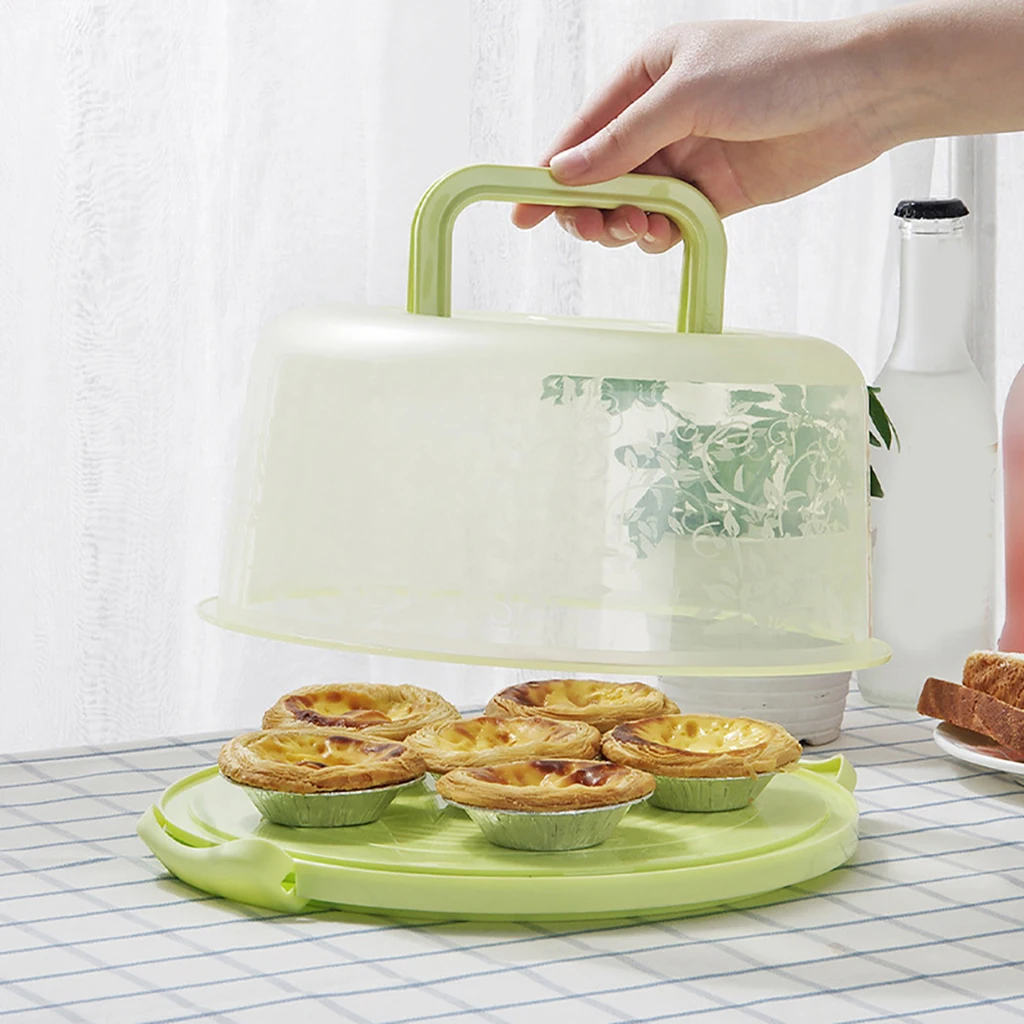 Portable Cake Box Round Food Fresh-keeping Box with Lid and Handle Kitchen Storage Box kitchen storage box fruit storage box kitchen supplies