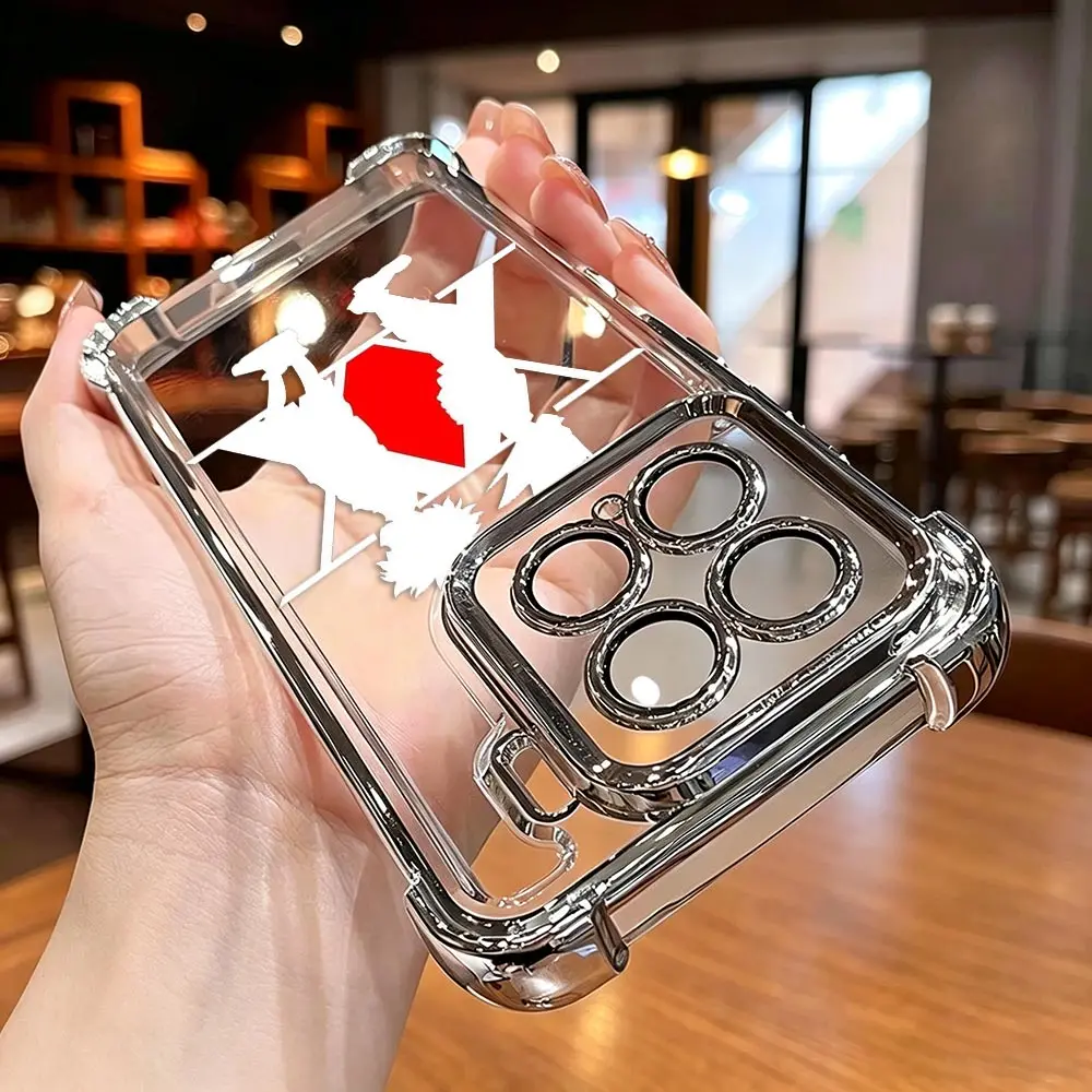 Enhanced Clear Plating Phone Case with Hunter X Hunter Design