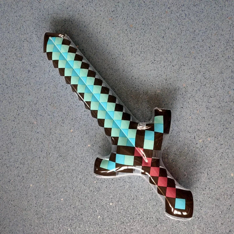 Pixel Style Toys Gemstone Sword Gold Sword Children's Toys Home Games Inflatable Supplies Swords Christmas Gifts