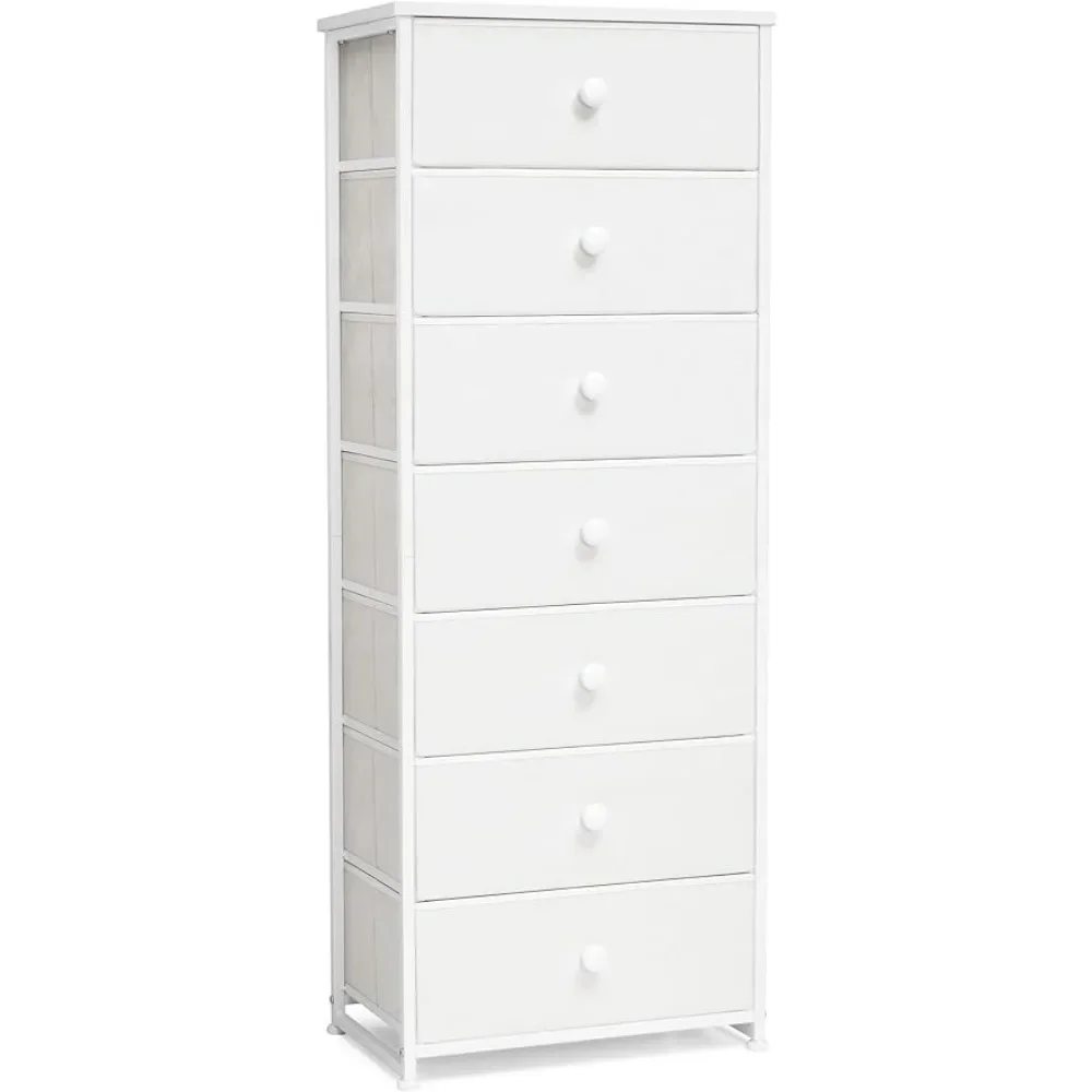 

7-Drawer Fabirc Storage Tower Tall Dresser Chest of Drawers Chests of Drawers - Vertical Organizer Unit Freight Free Organizers