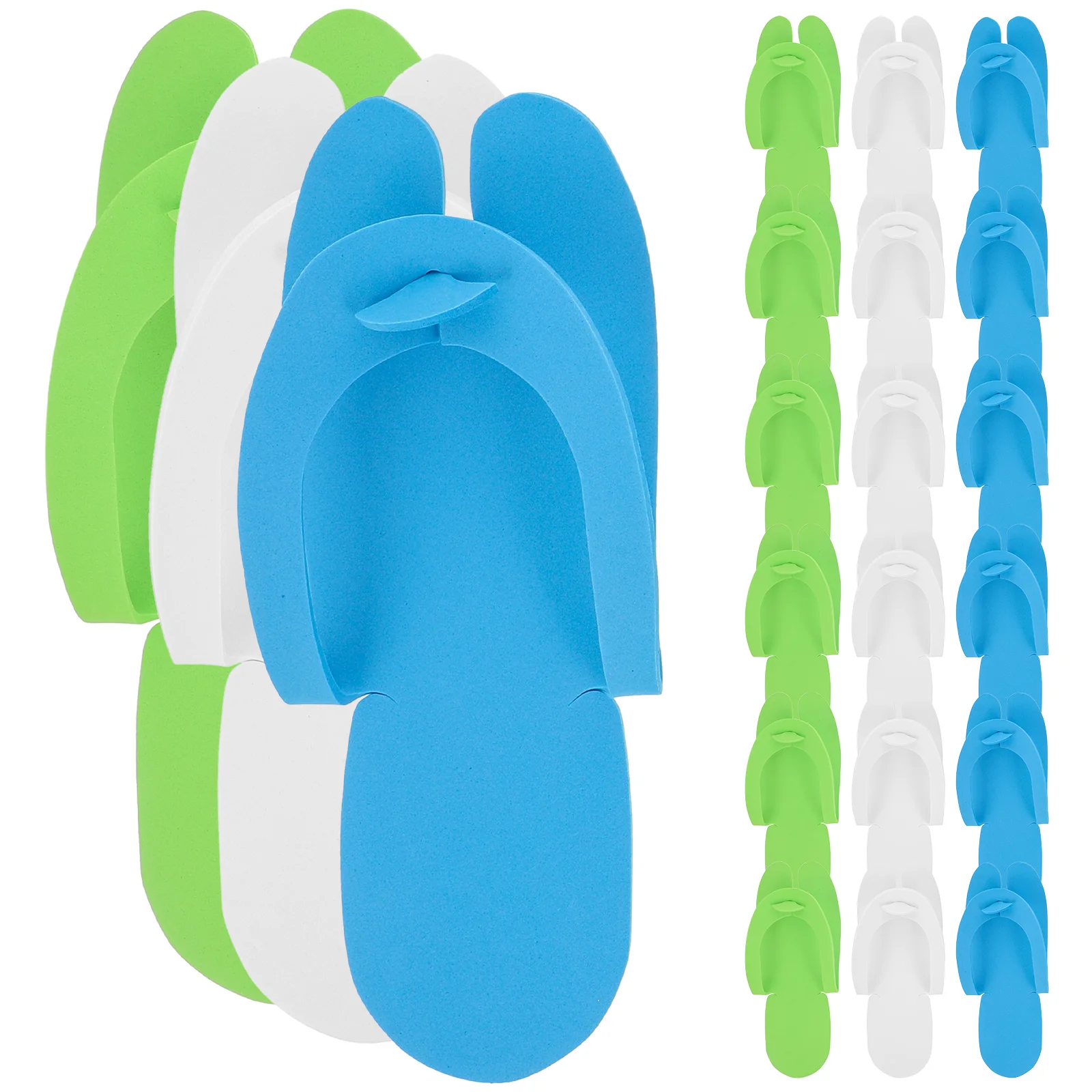 

24 Pairs Slippers Folding Slippers for Pedicure Spa Bath Nail Salon Mixed Color
