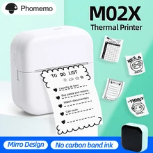 Phomemo m02x portátil mirro design mini impressora de etiquetas térmica 57mm impressão sem fio bluetooth impressora móvel bolso impresora