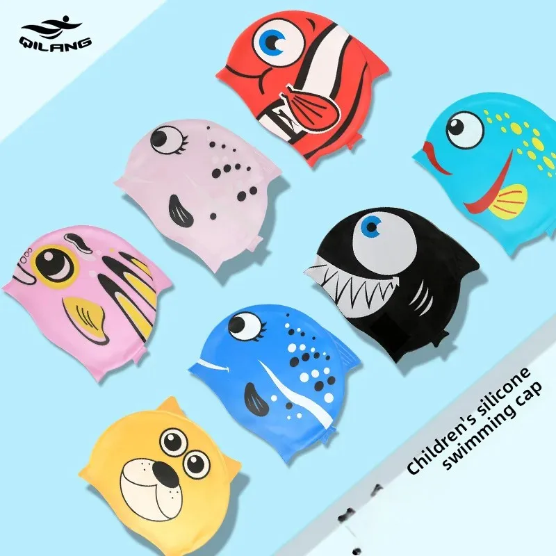Silicone Swimming Cap for Boys And Girls High Elasticity Comfortable Children's Swimming Equipment