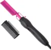 Electric Pink Hot Comb Professional Fast Heating Styling Comb Hair Straightener Portable Anti-Scald Straightening Press Comb 6