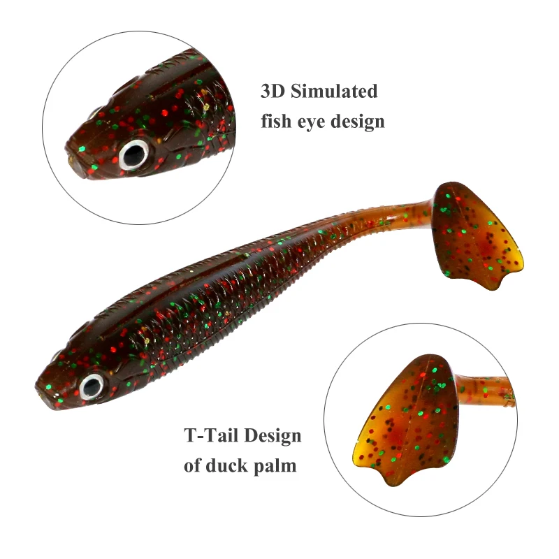 25Pcs Fishing Lure Set 95mm Soft Fish fake Swimbait for Trolling Wobbler Silicone Bait Kit Sea Fishing Predator Pike Trout Lure