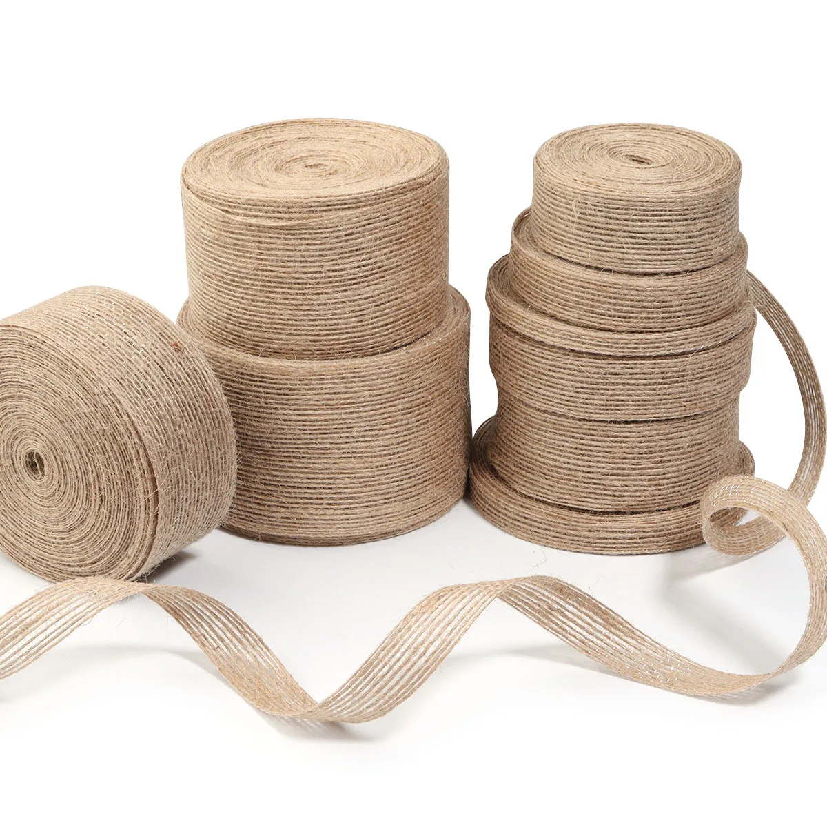 Jute Burlap Ribbon Vintage Plain Linen Fabric Ribbon For Weddings Party Christmas Decoration DIY Bouquet Gifts Packaging 1-10M