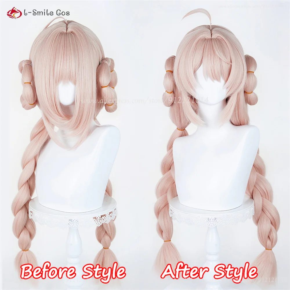 ZZZ Zhao Cosplay Perücke 85cm Rosa Zopf Voluminös Hitzebeständig Synthetik Haar Anime Halloween 3