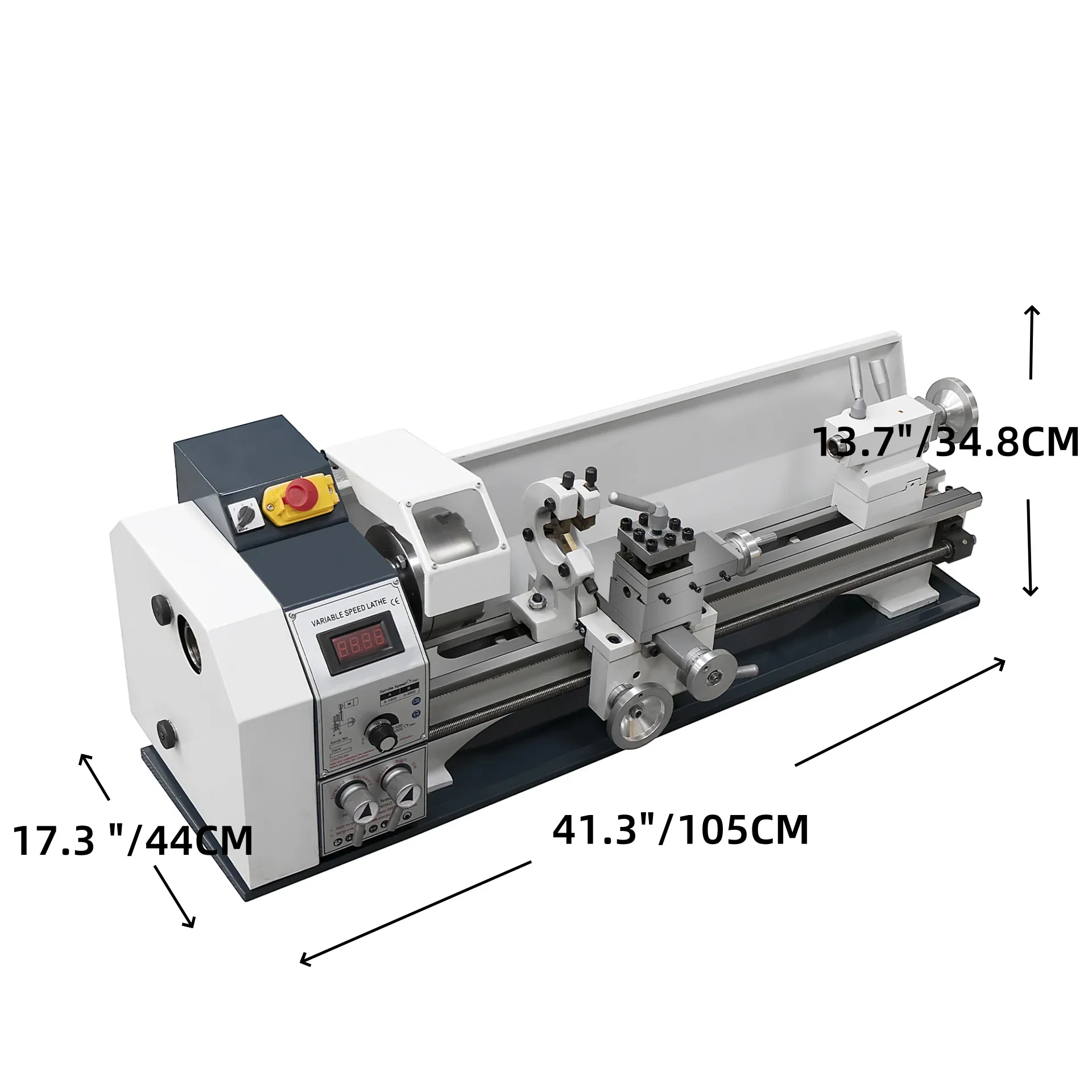 SIHAO 1200 W Metalldrehmaschine, 220 x 600 mm, Präzisions-Mini-Metalldrehmaschine, Mini-Drehmaschine mit variabler Geschwindigkeit, Präzisions-Tischplatte, Metallbearbeitung – Detail 10