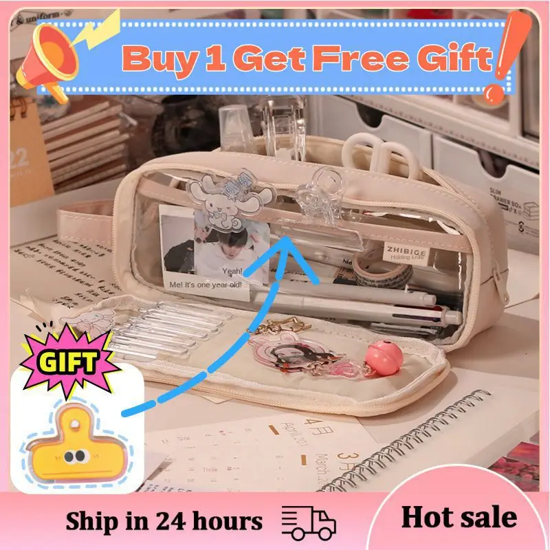 

Pencil Case for Girls Large Capacity Pencil Cases Double-layer Storage Kids Pen Bag Cute Stationery Box School Students Supplies