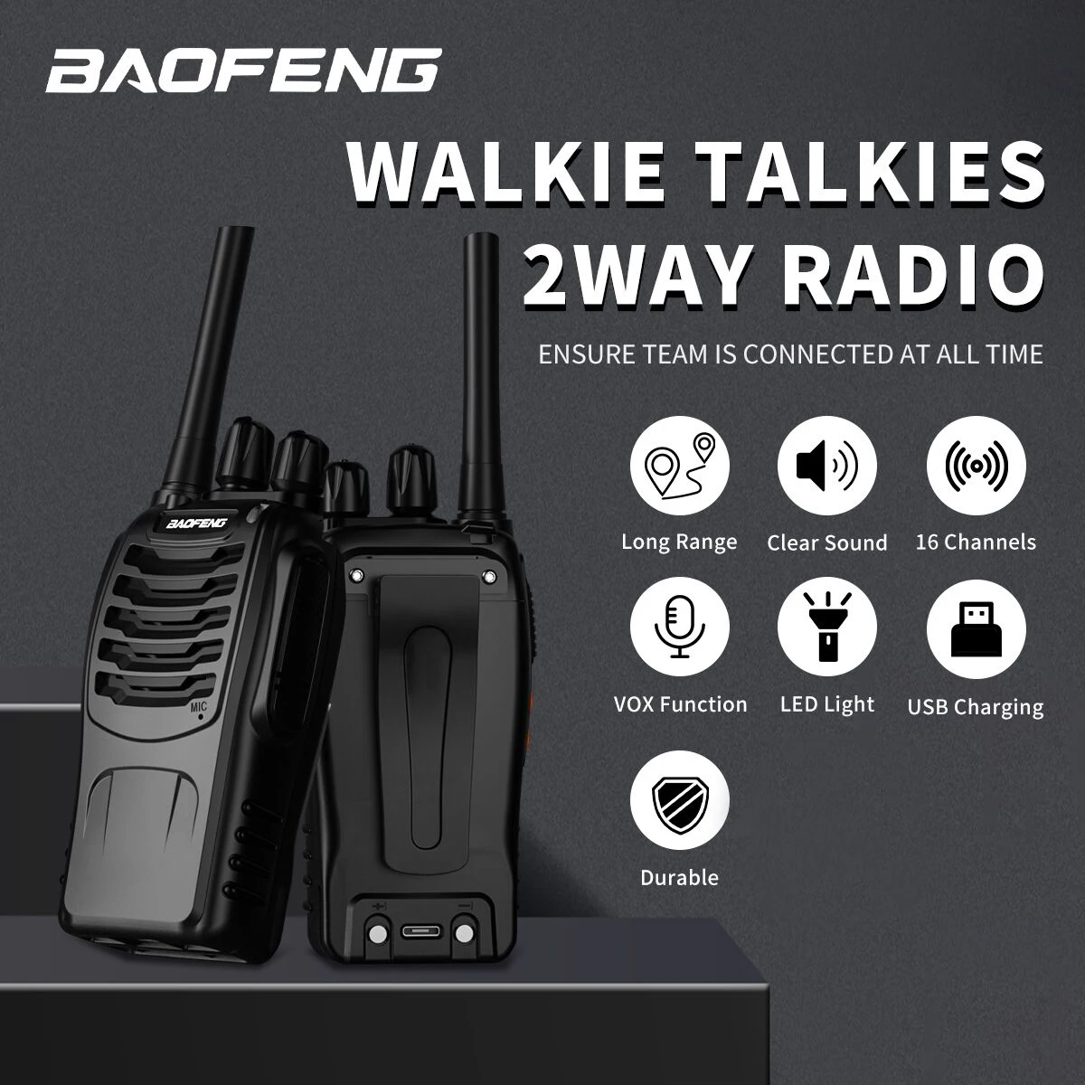 1/2 Stuks Baofeng Walkie Talkie Upgrade BF-888S Plus Lange Afstand Uhf 430-440Mhz Draadloze Kopieerfrequentie Type-C Oplader Twe - Image 5