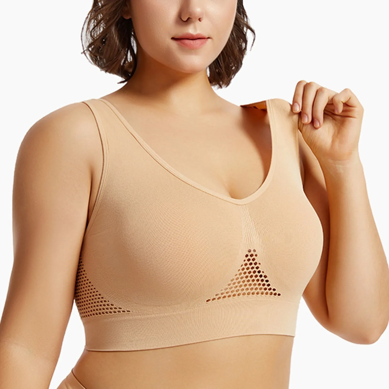 Women Large Size Bra Vest Daily Casual Running Fitness Yoga Beauty Tank Top Sports Vest Without Steel Rims Comfy Breathable Bra 3