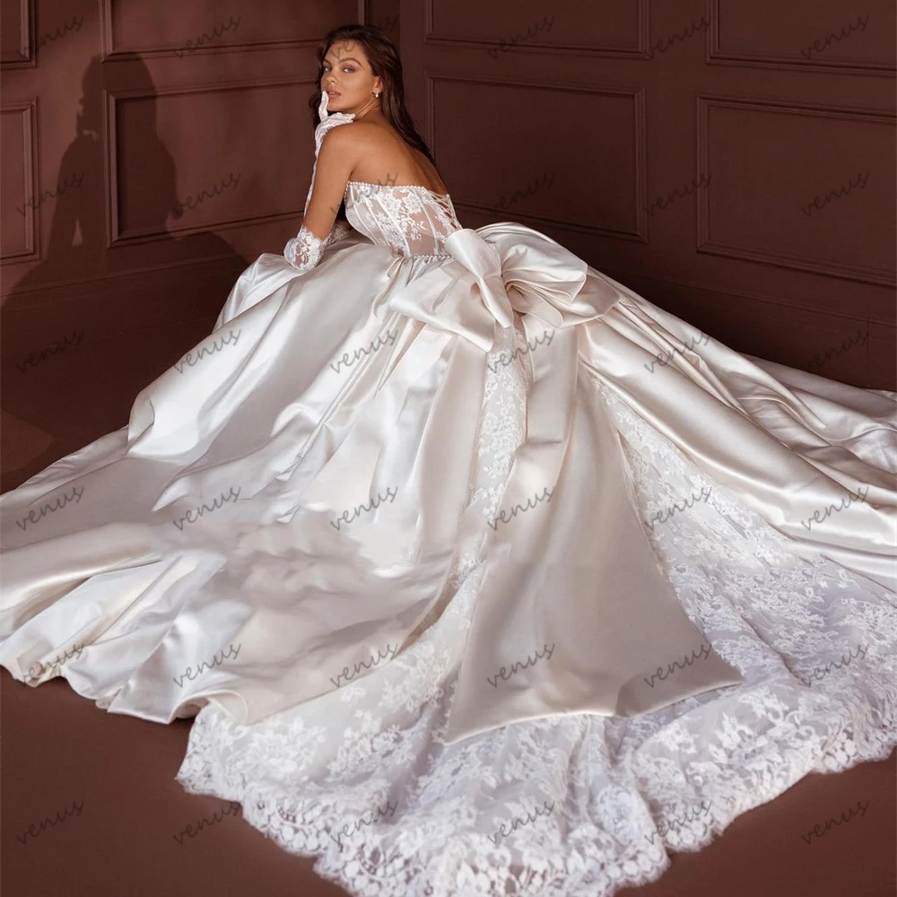 Gorgeous Wedding Dresses Exquisite Bridal Gowns Charming Satin Robes Lace Appliques Glamorous Vestidos De Novia Customized 2025 3