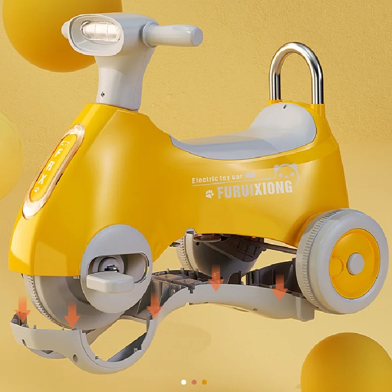 DokiToy Children's Electric Motorcycle 1-6 Years Old Male And Female Baby Tricycle Pedal Battery Car With Light Music Toy Car