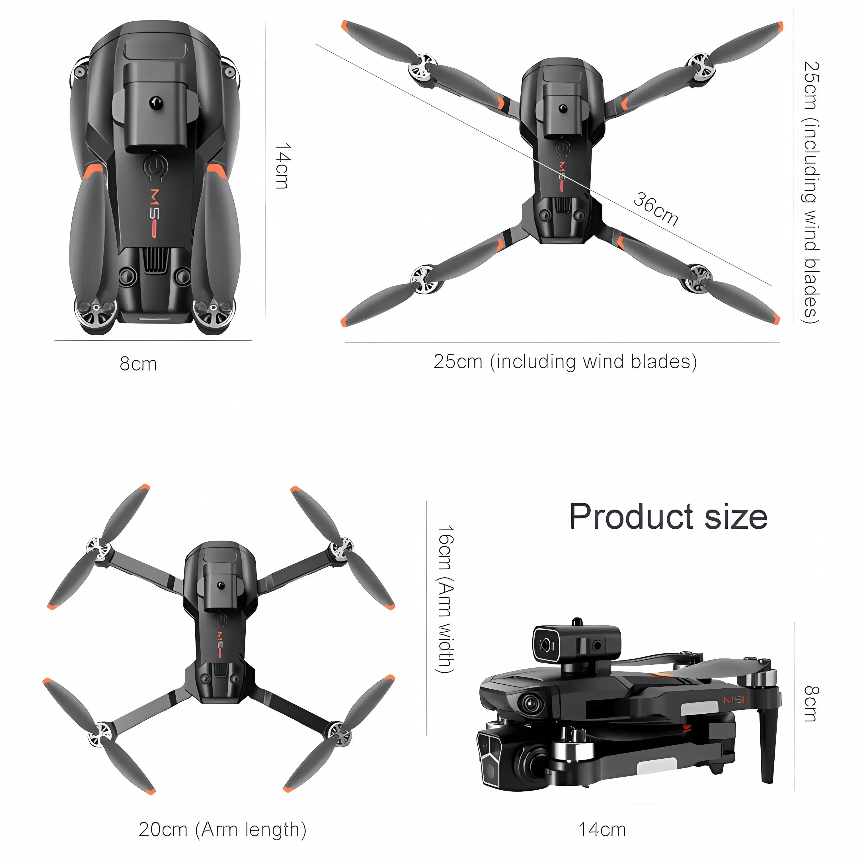 New M1S Drone 8K Professional Triple Camera Obstacle Avoidance Aerial Foldable RC Quadcopter Drone Brushless Motor drone quadcopter