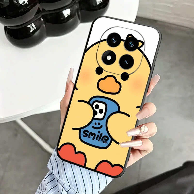 Cartoon Cute Duck Soft Black Phone Case Cover