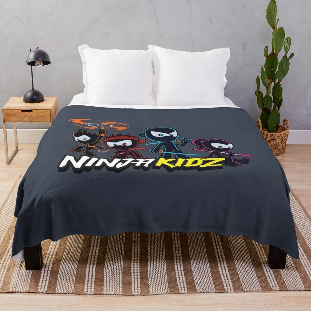 

Ninja Kidz Throw Blanket Furry Blanket Plaid on the sofa