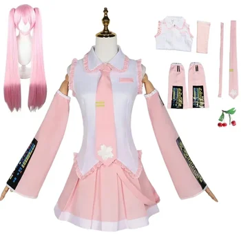Costume di Halloween 2026 per cosplay e spettacoli, parrucca Miku per cosplay da ragazza, tema Sakura Ciliegio Primaverile per Halloween