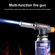 

Flame Gun Gas BBQ Torch Flamethrower Butane Burner Automatic Ignition Adjustable Flame with Safety Lock for BBQ Camping Hiking