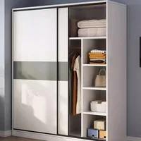 Armoires de chambre pleine grandeur, rangement pour loisirs créatifs, esthétique blanche, armoires de sol compactes, ensembles de commodes, meubles de maison 4