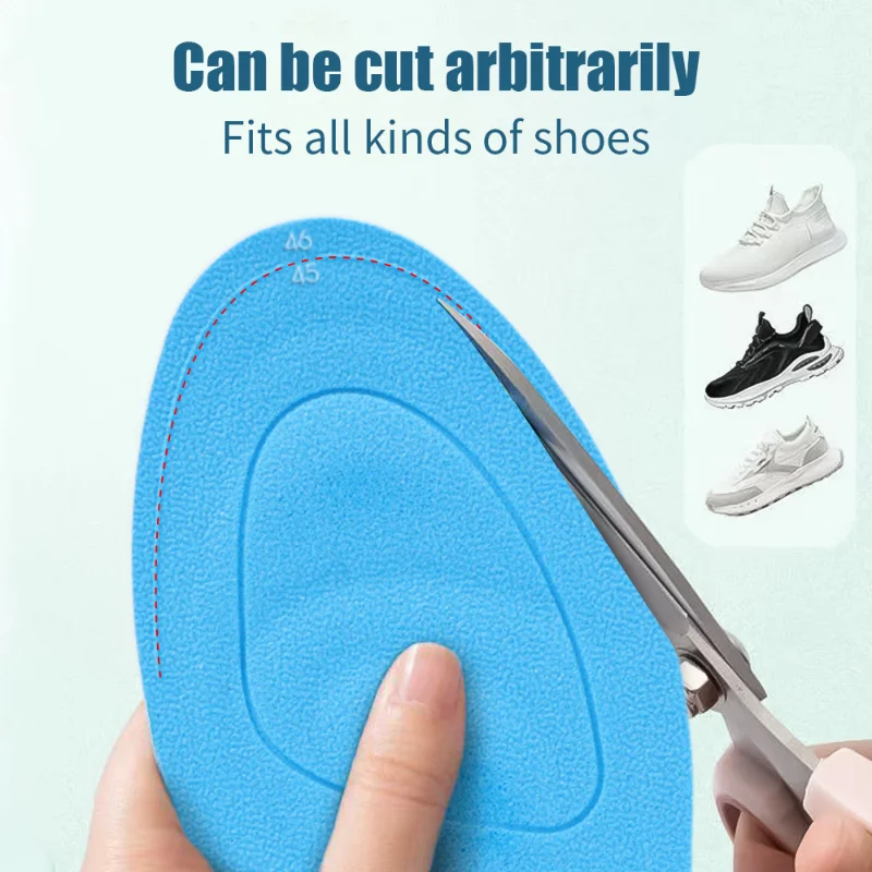 5D Massage Sports Insoles Sole High Elastic Shock Absorption Shoe Pad Men Women Insole Sneakers Soft Cotton Corrective Shoe Pads