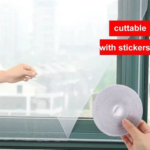 Self Adhesive Mosquito Screen DIY Invisible Window Mesh with Magic Tape Easy Install Bug Proof Netting for Home 3