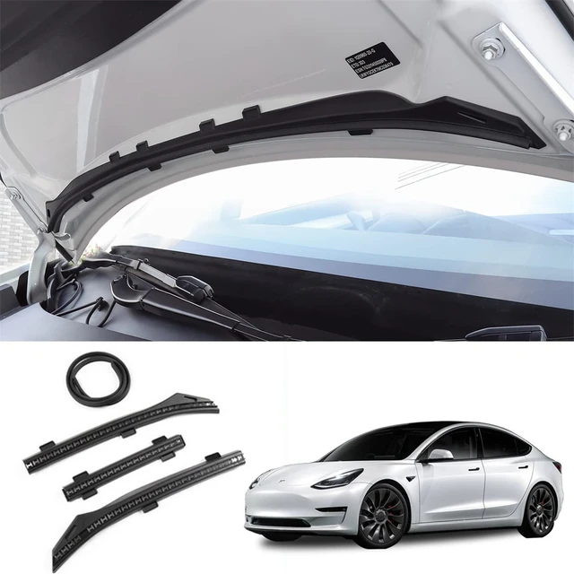 Car Air Flow Vent Trim For Tesla Model 3/Y Front Waterproof Chassis Water  Strip inlet Protective Cover Modification Accessories