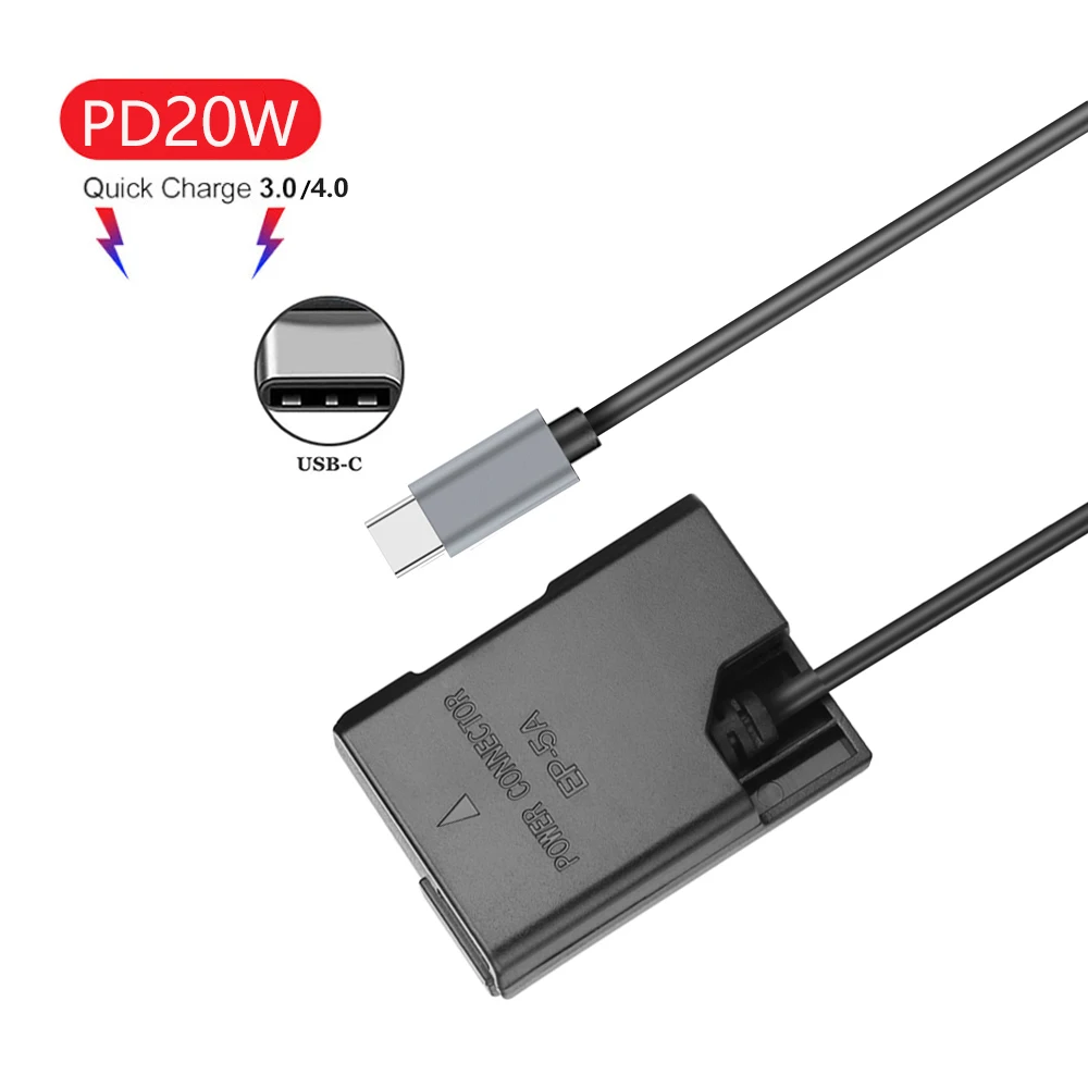 ZGCINE Cable De Batería Ficticia Usb-C Pd A Fz-100, 60 Cm / 1,96 Pies, Voltaje De Salida: 8 V / 2 A, Cable Trenzado