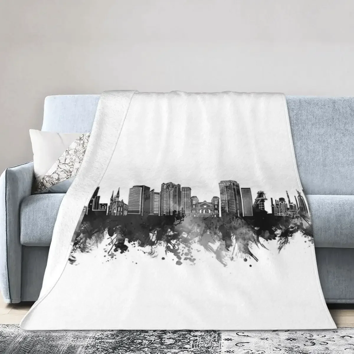 

Одеяло Бирмингем Al Skyline Bw, мягкое теплое Фланелевое покрывало, плюшевое покрывало для кровати, гостиной, пикника, путешествий, домашнего дивана
