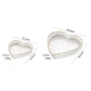 European Heart Clear Glass Tray With Gold Rim Small Large Set Of Two For Home Tabletop Jewelry Comestic Candle Watch Key Storage 6