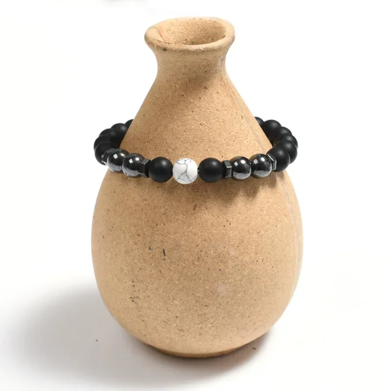 Anti-Swelling Black Obsidian Anklet Bracelet Treatment Adjustable Weight Loss Magnetic Therapy Magnet Anklet Bracelet Women Men silver anklet bracelet fashion accessories