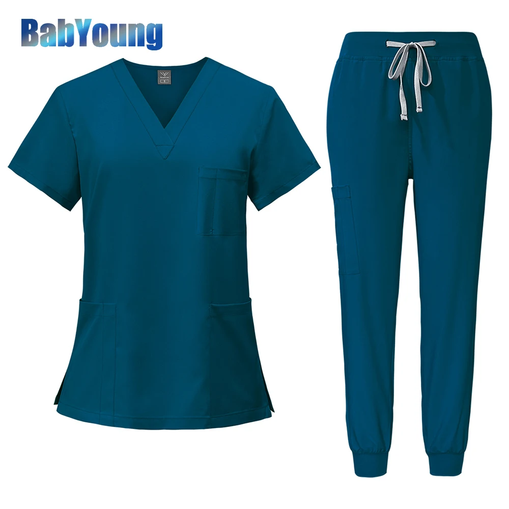 

Unisex Short Sleeved Pharmacy Nurse Uniform Hospital Doctor Multicolor Workwear Oral Dental Surgery Uniforms Medical Scrubs Sets