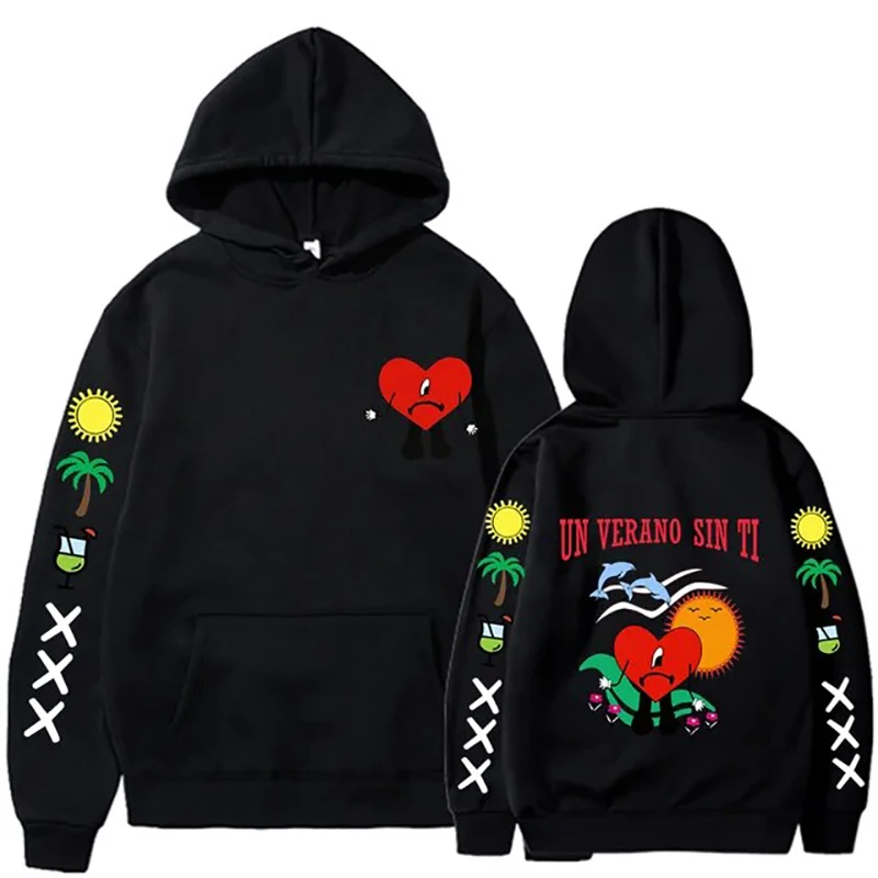 Funny Bad Bunny Hoodies Un Verano Sin Ti Print Men Woman Streetwear Hoodie Hooded Pullover Unisex Tracksuit Clothing Sweatshirts 2