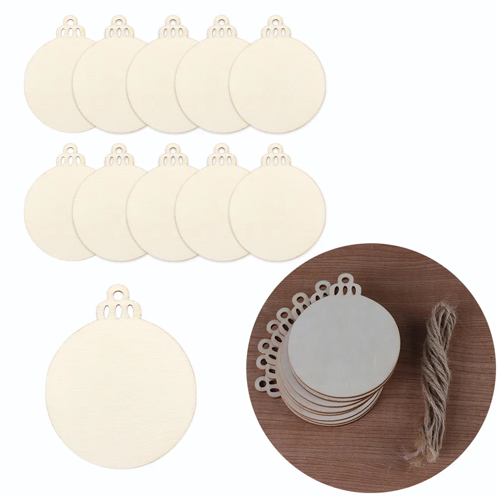  OurWarm 50pcs Round Christmas Wooden Ornaments for Crafts, 4  Unfinished Wood Ornaments Blank Predrilled Natural Wood Slices, DIY  Christmas Tree Ornaments Hanging Decorations