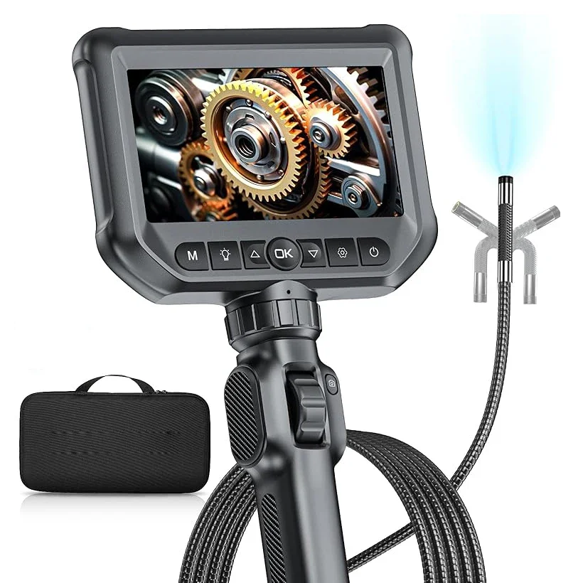 Two-Ways Articulating Borescope Industrial with 8.5mm Endoscope Camera Cars Endoscope for Auto Repair 1