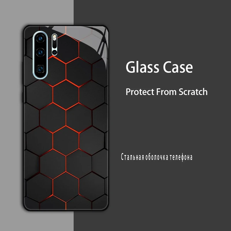 Luxury Tempered Glass Marble Painted Protective Case